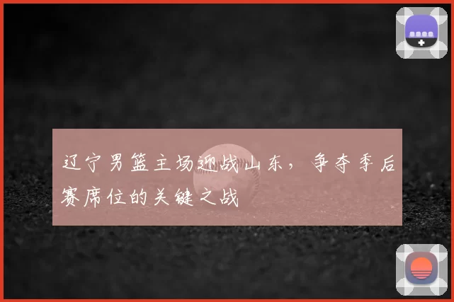 辽宁男篮主场迎战山东,争夺季后赛席位的关键之战